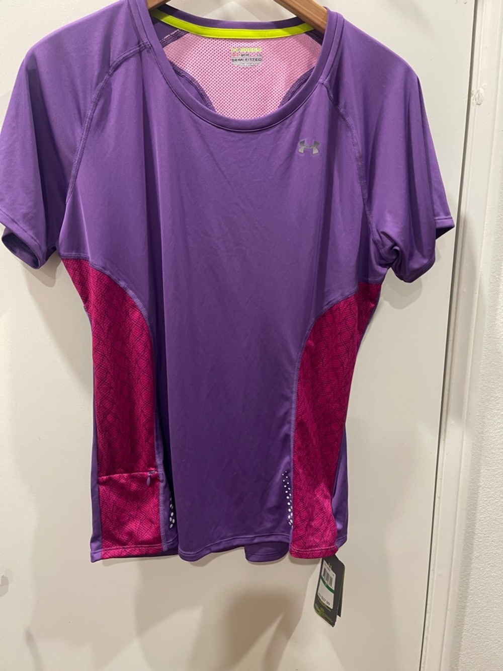 Under Armour Purple & Pink Short Sleeve Performance Top